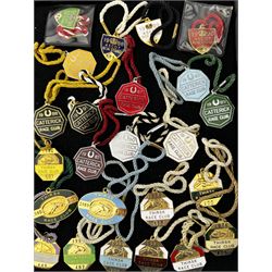 Collection of 1970s, 80s & 90s enamel members' racecourse badges, including twenty-four for Pontefract, twenty-eight for Ripon, nine for Catterick, four for Ascot (1988, 89, 90 & 91) and eleven for Thirsk