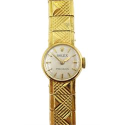 Rolex Precision 18ct gold ladies manual wind bracelet wristwatch, Glasgow import marks 1960 