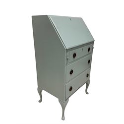 Vintage painted bureau, the fall front enclosing one drawer, over three drawers 