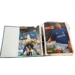 Mostly English footballing autographs and signatures including, Alan Brazil, Dean Windass, Phil Parkes etc and various tickets and photographs in one folder