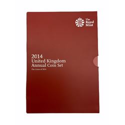 The Royal Mint United Kingdom 2014 fourteen coin 'Annual Coin Set', in card folder with booklet