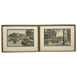 Henry (French 20th century): Parisian Landscape and Street Scene, pair watercolours signed 18cm x 28cm (2)