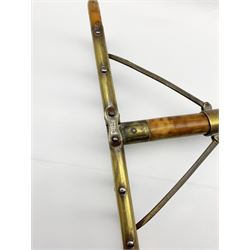 Edwardian brass mounted bamboo shooting stick, stamped BN S.G.D.G., L65cm