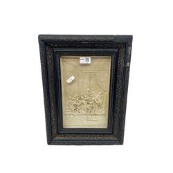 Plaster relief plaque, in ornate frame 42cm x 32cm 