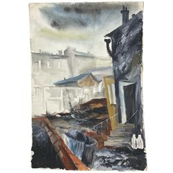 Willy Tirr (German 1915-1991): Back Alley Landscape, watercolour unsigned 57cm x 39cm (unframed)