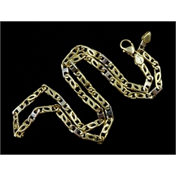 14ct gold flattened fancy link chain necklace, stamped 585, approx 23.47gm