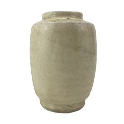 Chinese cream glazed jar, possibly Song/Jin Dynasty, H11.5cm 