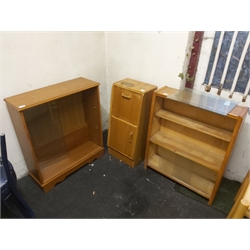 Two Glass Fronted Bookcases and Side Unit