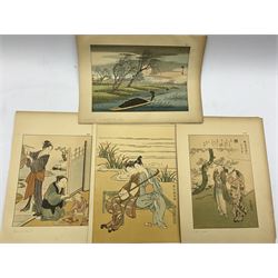 Collection of Japanese lithographs, pub. 1890 23cm x 32xm (8)