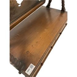 19th century mahogany toilet swing mirror , the adjustable original mirror over two drawers, made by Heal & son, London