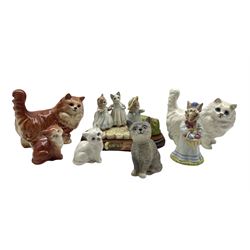 Six Beswick figures comprising Beatrix Potter group 'Mittens, Tom Kitten and Moppet' and five Cats, together with a Royal Doulton Bunnykins figure (7)