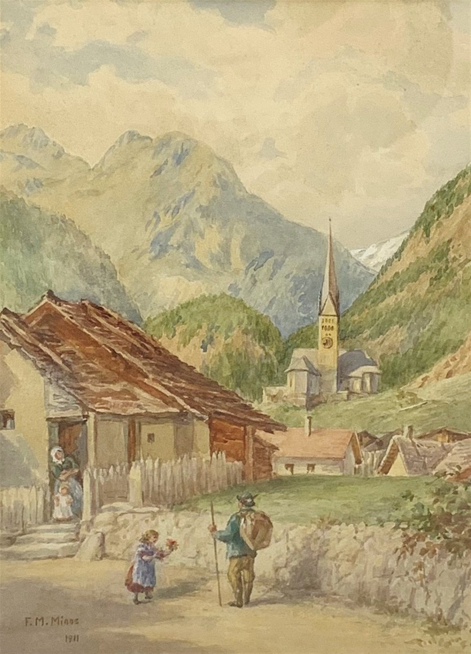 Fanny (Frances) Mary Minns (British 1847-1929): Alpine Village ...
