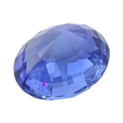 Loose oval mixed cut unheated pastel cornflower blue sapphire of 2.75 carat, with certificate