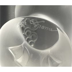 Lalique frosted glass model of a Duck, engraved Lalique France to base, H9cm 