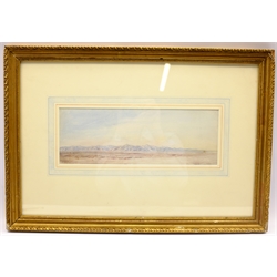 Circle of Edward Lear (British 1812-1888): North African Desert Scene, watercolour unsigned 12cm x 34cm