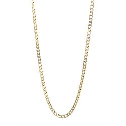9ct gold flattened curb link necklace, London import mark 1977