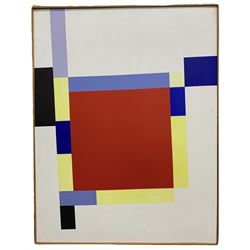 Jack Hellewell (Northern British 1920-2000): Abstract Square Colour Block Composition, acrylic on board signed verso 99cm x 76cm
Provenance: direct from the family of the artist