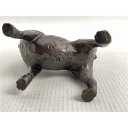Richard Cooper & Co. bronze model of a Bulldog with original box, L8cm x H6cm