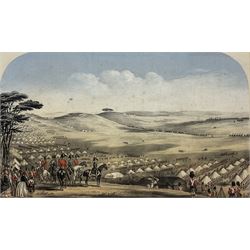 After H Martens (British 19th Century): 93rd Highlanders Battle Camp, engraving with hand colouring pub. c1860, 28cm x 48cm  