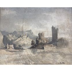 Abraham Hulk Junior (British 1851-1922): Italianate Landscape and Continental Landscape, near pair watercolours signed max 22cm x 27cm (2)