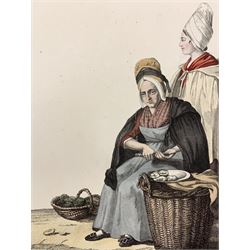 Georges Jacques Gatine (French 1773-1824) after Louis-Marie Lanté (French 1789-1871): 'Costumes de Diverses Pays, collection 13 engravings with careful hand-colouring pub. 1827; After Gustave de Galard (French 1779-1841): Collection of the the Various Costumes of the Inhabitants of Bordeaux and Surroundings, 9 engravings with hand-colouring from the artist's publication; 5 further French 19th century engravings with hand-colouring (17) (unframed)