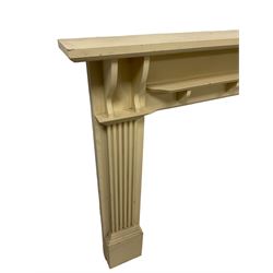 Cream pained mantle place or fire surround, fluted uprights