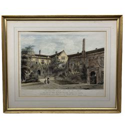 After Henry Cave (British 1779-1836): 'The Manor House York', hand-coloured lithograph by Thomas Sutherland (1785-1838) pub. 1822, 33cm x 44cm
