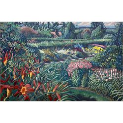 Robert Howe (British Contemporary): 'Wisley Gardens Surrey', oil on canvas unsigned 60cm x 90cm