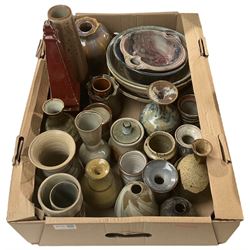 Studio pottery, including Christopher Bourne pottery vase, etc in one box