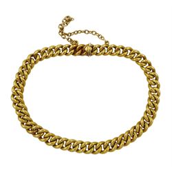 Early 20th century gold curb link bracelet, stamped 18