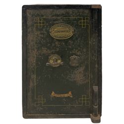 Morris & Rickus of Birmingham - Victorian safe with one hinged door, opening to reveal storage space with one small drawer