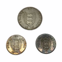 States of Jersey 1813 three shillings token and two eighteen pence tokens (3)