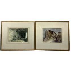 After Sir William Russell Flint (Scottish 1880-1969): 'Pepita Serafina and Romira' and 'Strangers in Vaunavay', pair coloured prints signed by the artist in pencil, labelled verso 24cm x 34cm (2)