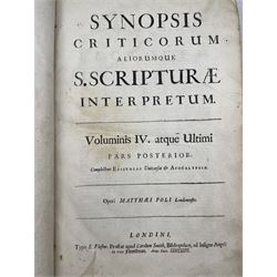 Matthew Poole - Synopsis Criticorum aliorumque s. Scripturae Interpretum Volume IV in two parts 1676, full calf, large folio (2)