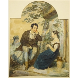 Robert Thorburn (Scottish 1818-85): Robert Burns and Highland Mary, watercolour unsigned 1837, 38.5cm x 29.5cm 