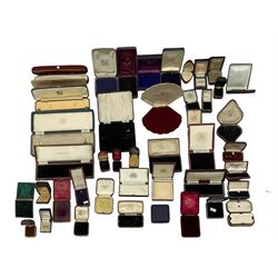 Early 20th century and later jewellery boxes including Bell Brothers of Doncaster, Kays Universal Stores, Worcester, C.E. Clarke, Birkby, F. Johnson & Son, Manchester and others (qty)