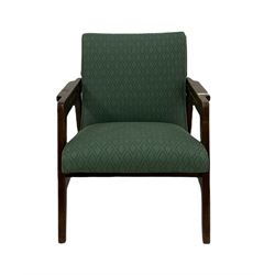 Birchcraft 'two way' chair upholstered in green fabric 
