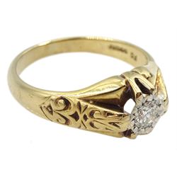 9ct gold single stone round brilliant cut diamond ring, Sheffield 1977, diamond approx 0.25 carat