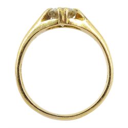 18ct gold gentleman's single stone round brilliant cut diamond ring, London 1977, diamond approx 1.30 carat