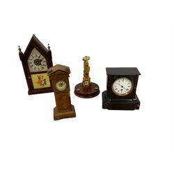 Four assorted mantle clocks