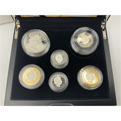 The Royal Mint United Kingdom 2011 silver proof piedfort six coin set, cased with certificate 