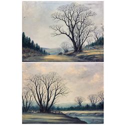 Jack Rigg (British 1927-): 'North Riding Thruscross' and 'Lower Wharfedale', pair oils on canvas signed, titled and dated 1970 verso 40cm x 56cm (2) (unframed)