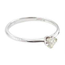 18ct white gold single stone diamond ring, hallmarked, diamond approx 0.25 carat