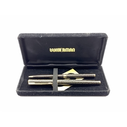 Waterman fountain pen, '18K 750' gold nib with matching ballpoint pen, in a Waterman box  