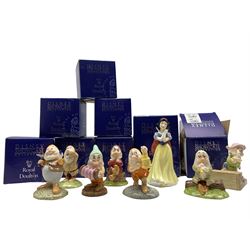 Set of eight Royal Doulton Snow White and the Seven Dwarfs from the Disney Showcase collection, boxed (8)