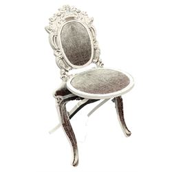 Madame de Pompadour French style folding wooden chair, W49cm