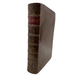 Rev. John Brown- Self interpreting bible published 1814, second edition in full tree calf with panelled spine, large folio