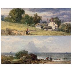 John Henry Mole (British 1814-1886): 'A Bit of a Wreck' and 'Near Stokesay - Shropshire', pair watercolours signed, titled and dated 1885-1886 verso 10cm x 21cm (2)