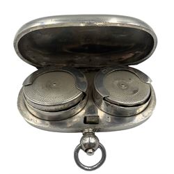Edwardian silver full and half sovereign case, of plain oval form, by Albert Jackson, Birmingham 1905, L5cm
