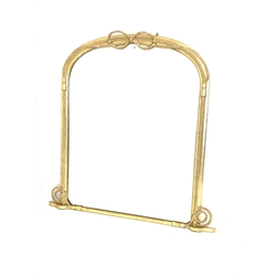 Large late 20th century gilt framed over mantle mirror with rope decoration